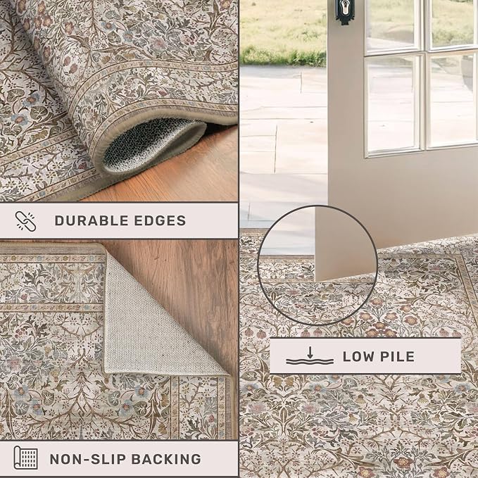 Vintage Moss Green 3x6 Runner Rugs - Image 4