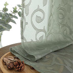 Furman Sage Green Sheer Curtains 45 Inch Length 2 Panels Set - Image 3