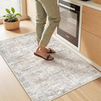 2x3 Rug Non Slip, Small Washable Entryway Rug, Taupe | Welcome Mat, Runner - Image 5