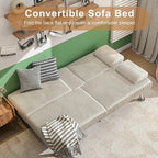Shahoo Modern Upholstered Convertible Folding Futon Sofa Bed - Image 4