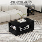 35" Wood Coffee Table for Living Room, Sides Storage - Image 5