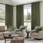 Topfinel Dark Olive Green Blackout Curtains 96 Inch Long 2 Panels Set - Image 4