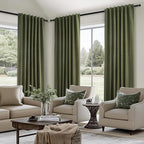 Topfinel Extra Long 132 Inch Olive Green Curtains 2 Panels Set - Image 4