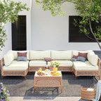 7-Piece Generous Patio Furniture Set, Wicker Outdoor Sectional Set - Image 3