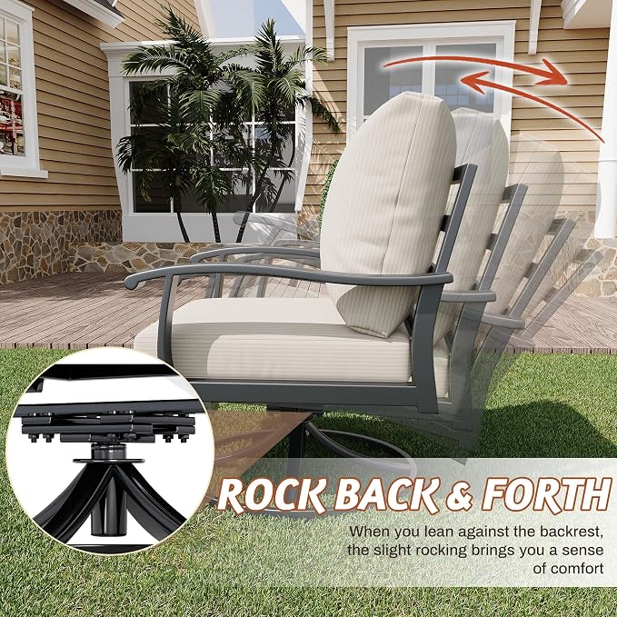 HOMREST Outdoor Swivel Rocker Patio Chairs - Image 3