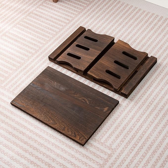 Japanese Altar Table, Vintage Black Minimalist Low Coffee Table, Foldable - Image 8