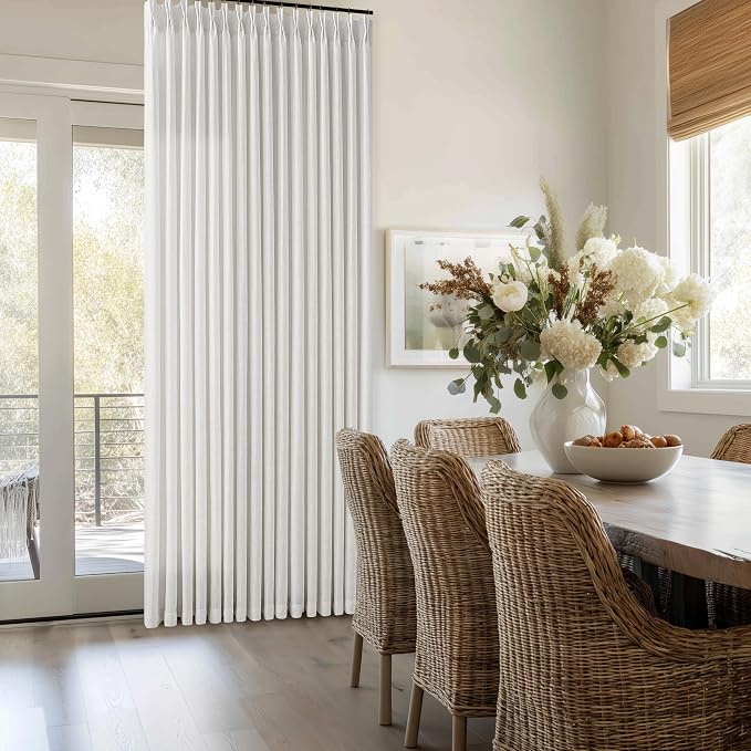 Beige White Memory Trained Pinch Pleated Semi Sheer Linen Curtains 84 Inch | - Image 7