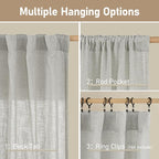 Faux Linen Curtains 63 inches Long - Image 2