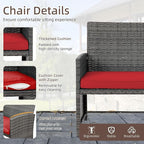 4 Piece Patio Ratten Set Outdoor Furniture Set Wicker Conversation Set - Image 4