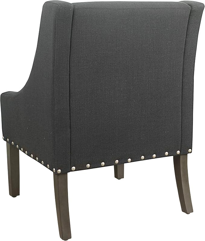 Homepop Home Decor | Upholstered Classic Swoop Arm Accent Chair | Accent Chairs - Image 7