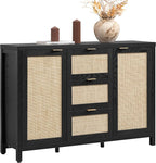 SICOTAS Rattan Sideboard Buffet Coffee Bar Cabinet by SICOTAS