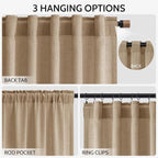 Sand Beige Curtains 72 Inch Length - Image 2