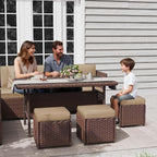 KIGOTY 7 Piece Patio Furniture Set, Outdoor PE Wicker Rattan Outdoor Dining Set - Image 8