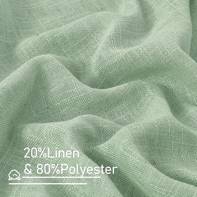 Fresh Green Linen Curtains 72 Inch Length - Image 3