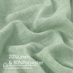 Fresh Green Linen Boho Curtains 68 inch Length 2 Panels - Image 2