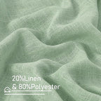 Linen Curtains 48 Inch Length Semi Sheer Light Filtering 2 Panels | Linen - Image 2