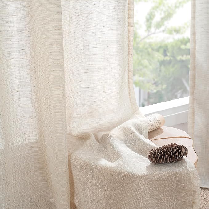 BGment Oatmeal Linen Curtains 52 X 96 Inches Long - Image 7