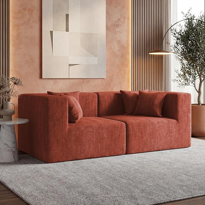 MONVANE 75" Loveseat Sofa, Comfy Chenille Cloud Couch by MONVANE