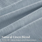 Blue Grey 90 Inch Linen Curtains Pinch Pleated - Image 3