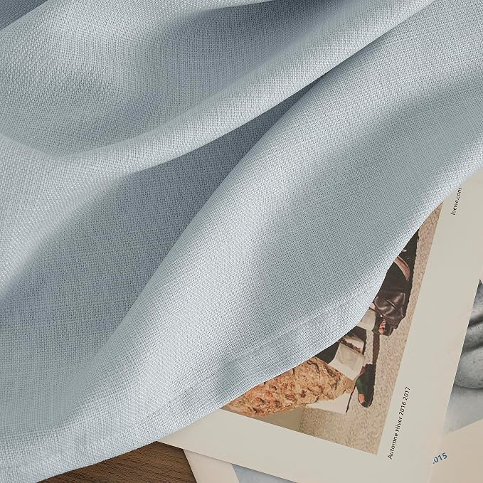 Haze Blue Linen Curtains 95 Inch Length - Image 9