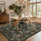 GarveeHome Washable Area Rug 6x9, Soft Vintage Floral Bedroom Rug Non Slip Low - Image 2