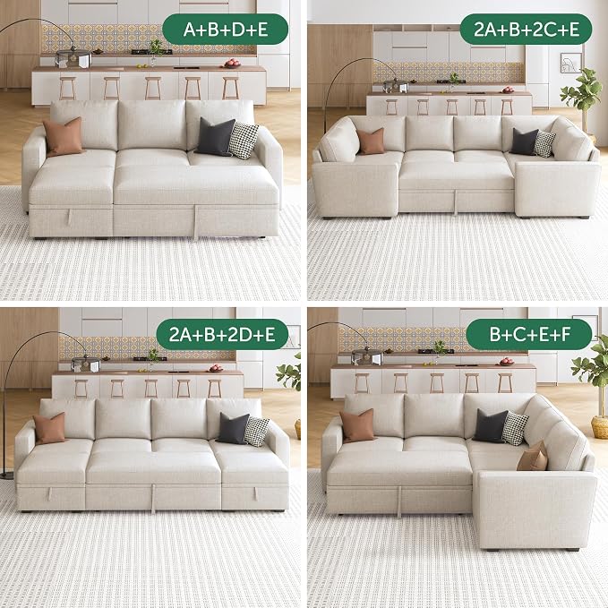 HONBAY Single Seat for Modular Sectional Sleeper Sofa - Image 6