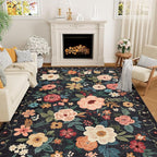 DUKINO 5x8 Area Rug for Bedroom, Soft Floral Washable Rug Non Slip, by DUKINO