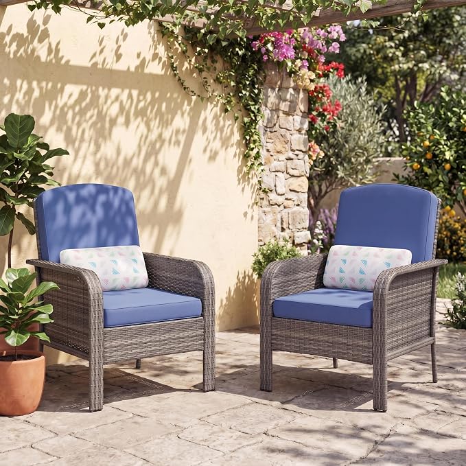 GarveeHome 2-Piece Outdoor Patio Furniture Set, All-Weather Rattan Chairs by GarveeHome