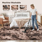 PLHXFR 4x6 Area Rug Living Room: Fluffy Bedroom Soft Shag Rug Coffee Brown | - Image 8