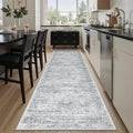 Soalmost Washable Runner Rug 2'6"x8' Kitchen Hallway Runners Grey | Soft by Soalmost