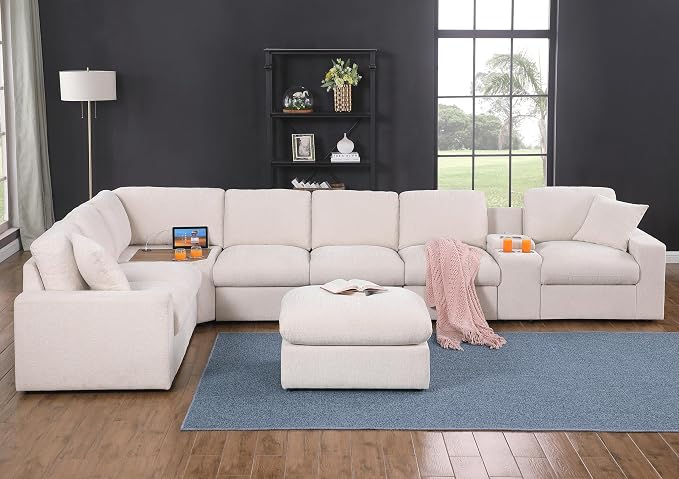 Ball & Cast 157" Oversized Modular Sectional Sofa L-Shaped, Large Chenille - Image 2