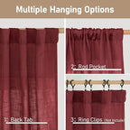 95 Inches Long Linen Curtains for Living Room, Semi Sheer Panels | Light - Image 3
