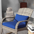 Outsunny Outdoor Wicker Adirondack Rocking Chair, Patio Rattan Rocker Chair - Image 8