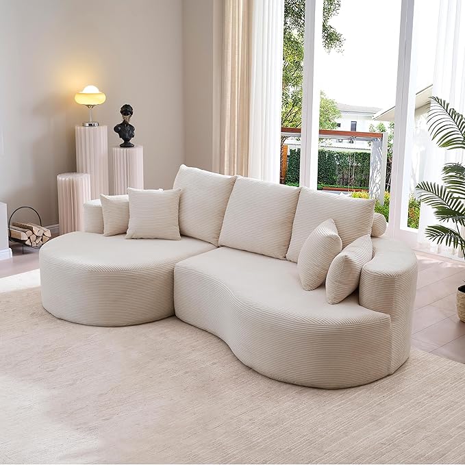 106'' Sectional Curved Sofa Sponge Couch by JJKFurniture-kevinplus