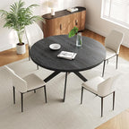 Zerifevni 45.3" Dining and 4 PU Leather Chairs, Mid Century Modern Set by ChooseComfortableFurniture