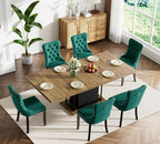 Henf 63"-79" Dining Table Set for 6, 7 Pieces Extendable Dining Table and 6 - Image 2