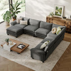 LINSY HOME Modular Sectional Sofa, 6-Seat Corduroy Modern Cloud Couch - Image 7