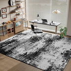 Washable Rug 8x10 Area Rugs for Living Room Bedroom Carpet Black | Indoor - Image 4