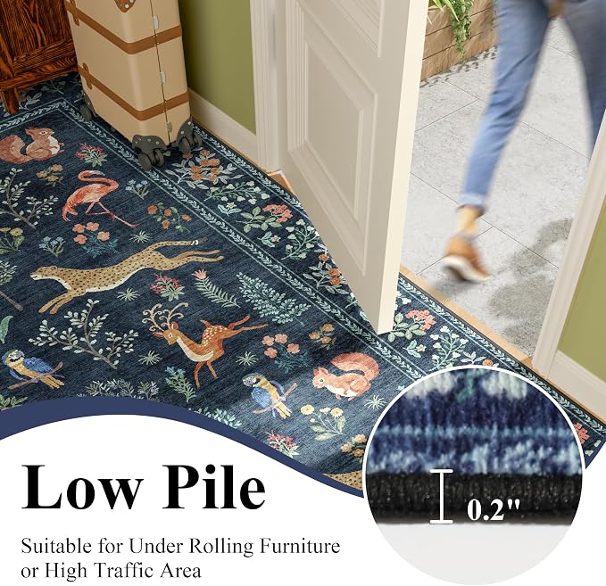 DUKINO 3x10 Washable Runner Rug, Non Slip Animal Rug - Image 7