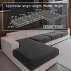 OHSIO Couch Cushion Covers for Sectional Sofa, Stretch Soft Sofa Slipcovers - Image 2