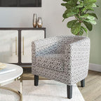 BELLEZE Accent Barrel Chair, Linen Round Chair Club Tub Sofa Corner Chair - Image 2