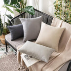 MIULEE Pack of 2 Decorative Outdoor Solid Waterproof Throw Pillow Covers Euro - Image 4