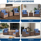 3-Piece Patio Furniture Set, Outdoor PE Rattan Chair - Image 6