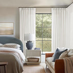 Beige White Pinch Pleated Semi Sheer Linen Curtain 1 Panel 60x108 | Memory - Image 7