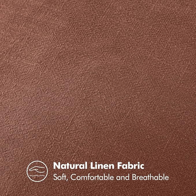 MIULEE Decorative Linen Pillow Covers 20x20 Inch Autumn Glaze | Boho Farmhouse​ - Image 3