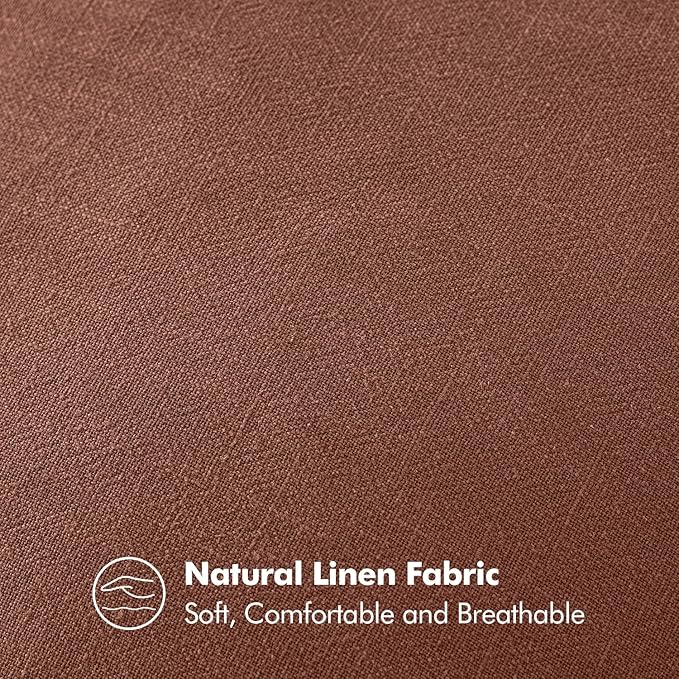 MIULEE Decorative Linen Euro Sham Pillow Covers 24x24 Autumn Glaze | Boho - Image 3