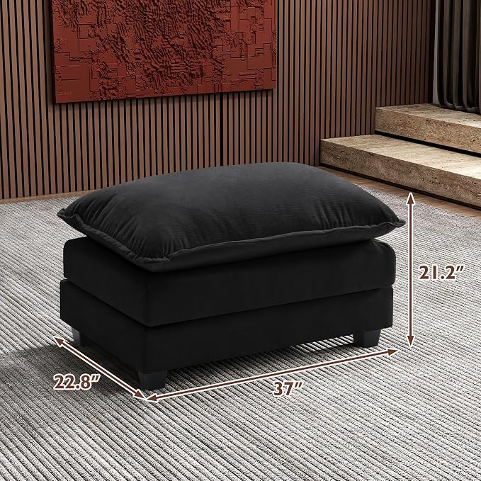 Ihanherry Ottoman for Modular Sectional Cloud Couch, Chenille Deep Seat Sofa - Image 2