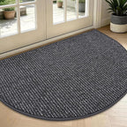 BEQHAUSE Dirt Trapper Door Mat 36" x 60" Half Circle Non Slip, Charcoal | by BEQHAUSE