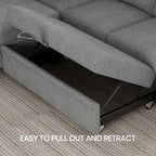 Belffin Chenille Sectional Sleeper Sofa - Image 5
