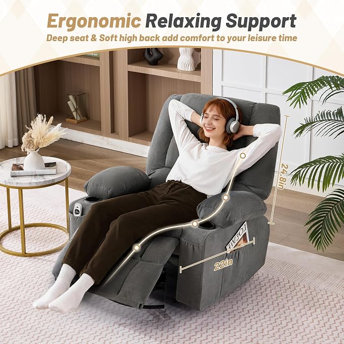 Oversized Swivel Rocker Recliner Chair - Image 5